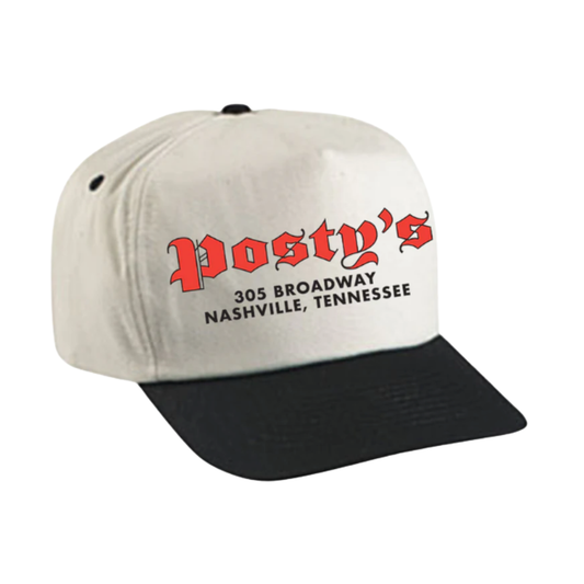 Posty's Cream /Black Logo Hat