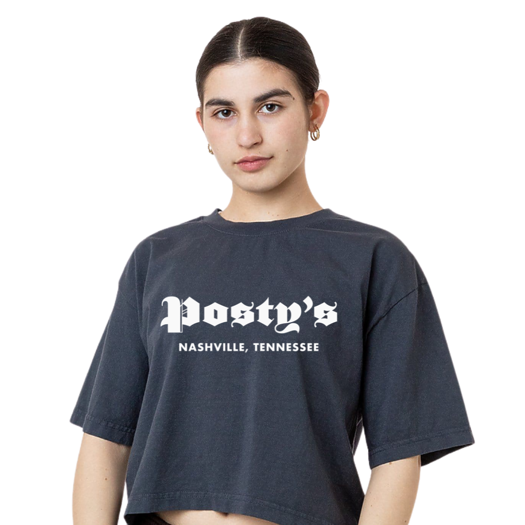 PM Navy Oversized Crop Tee