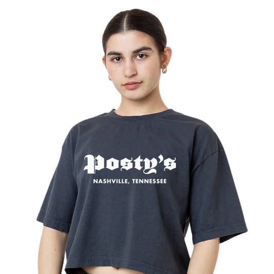 PM Navy Oversized Crop Tee